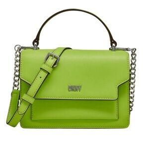 DKNY Green Crossbody Bag with Flap Closure